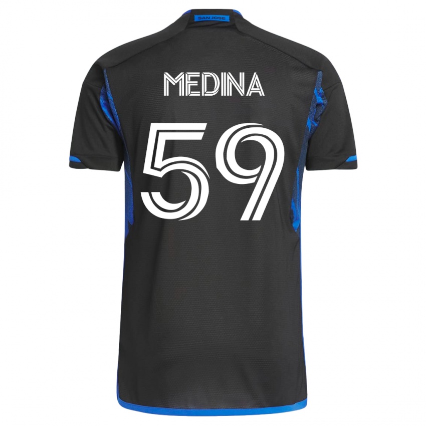 Herren Cruz Medina #59 Blau Schwarz Heimtrikot Trikot 2023/24 T-Shirt