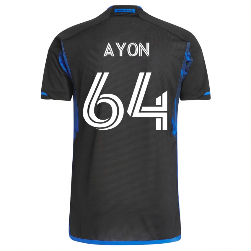 Herren Jerry Ayon #64 Blau Schwarz Heimtrikot Trikot 2023/24 T-Shirt