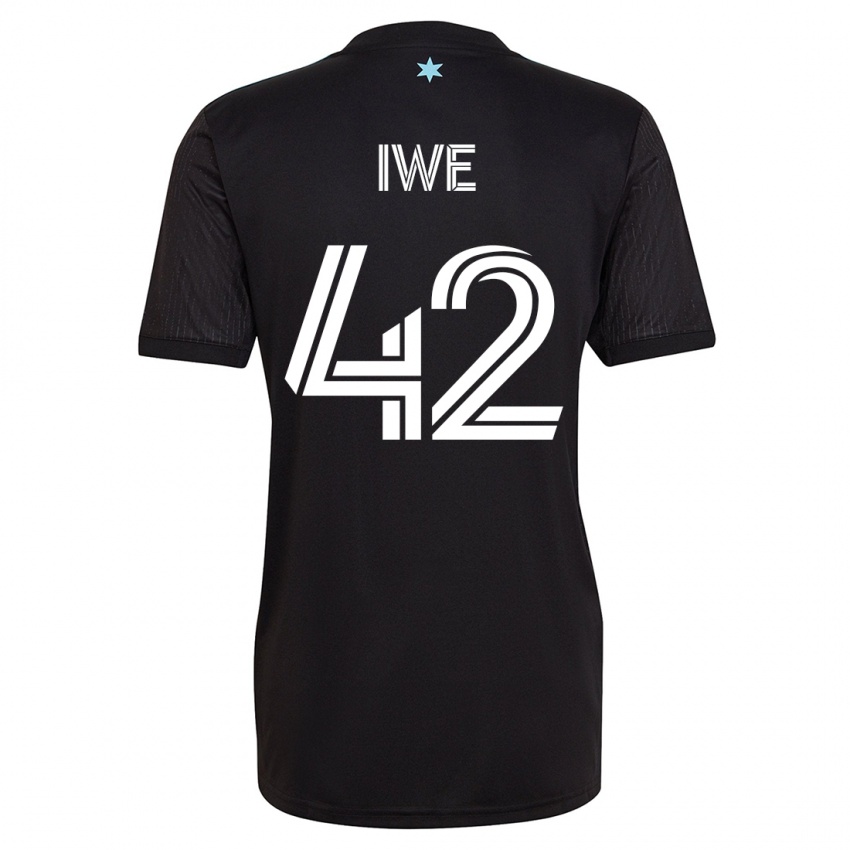 Herren Emmanuel Iwe #42 Schwarz Heimtrikot Trikot 2023/24 T-Shirt