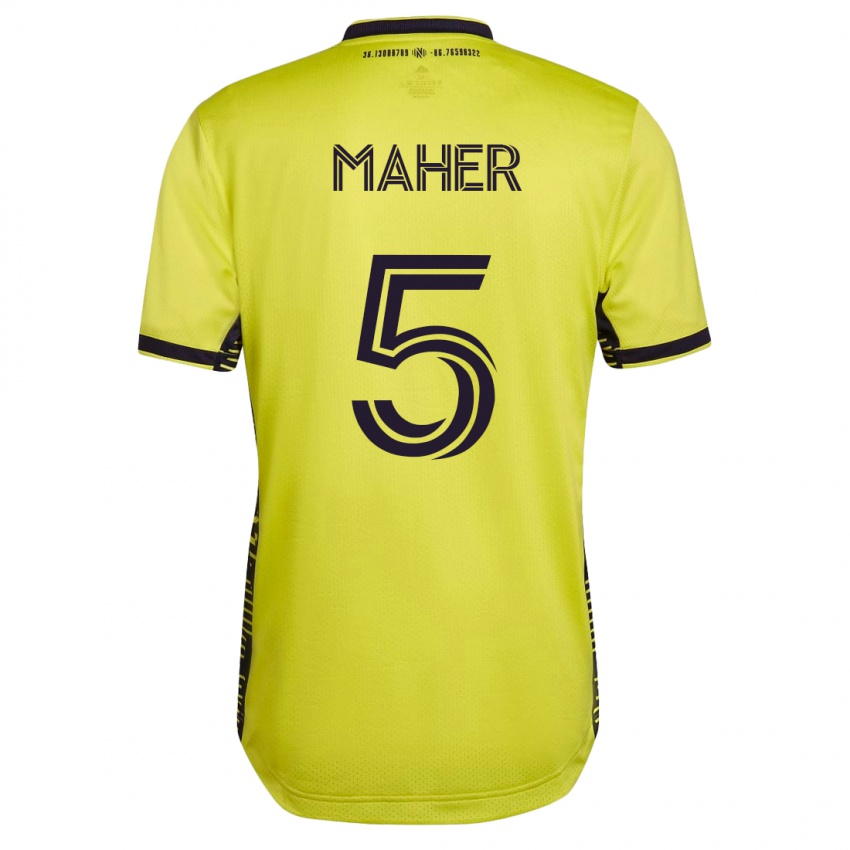 Herren Jack Maher #5 Gelb Heimtrikot Trikot 2023/24 T-Shirt