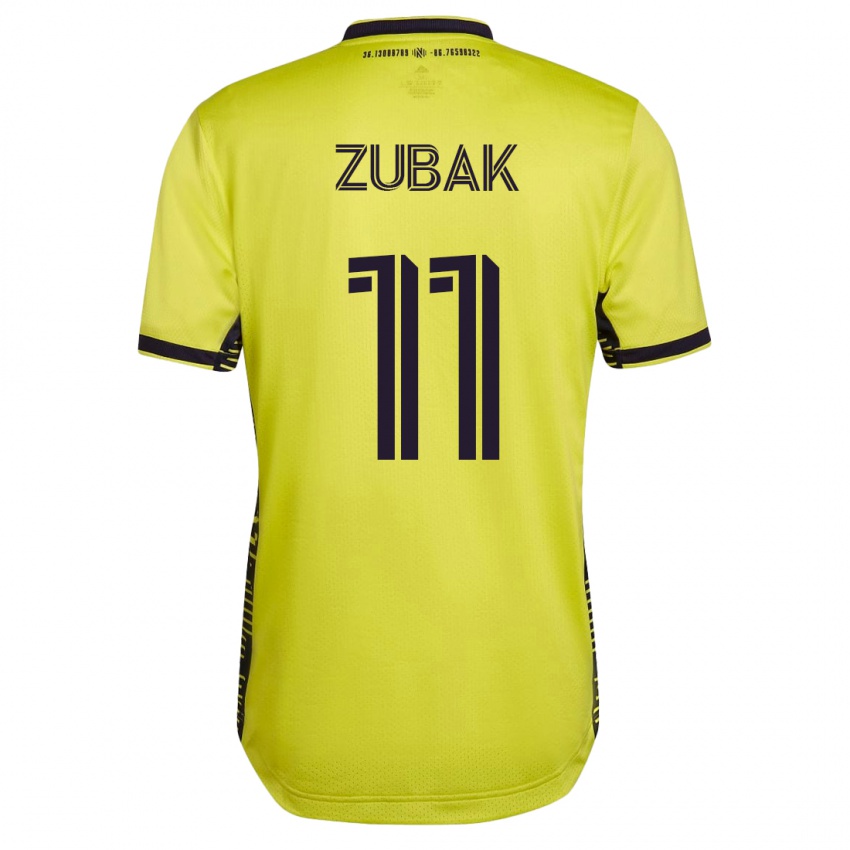 Herren Ethan Zubak #11 Gelb Heimtrikot Trikot 2023/24 T-Shirt