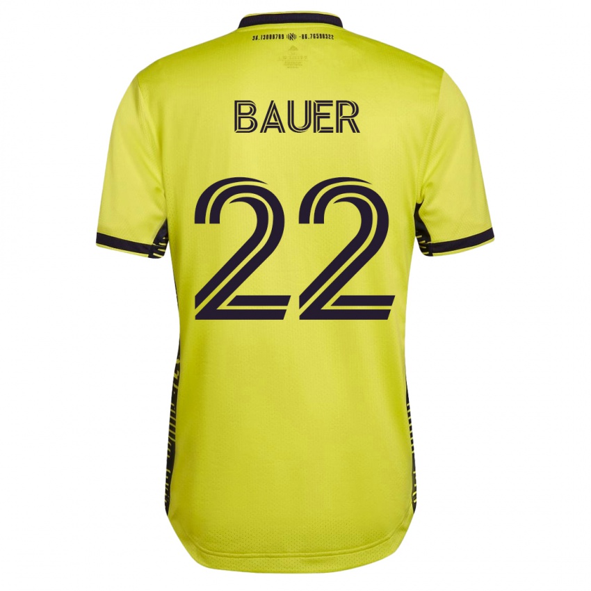 Herren Josh Bauer #22 Gelb Heimtrikot Trikot 2023/24 T-Shirt