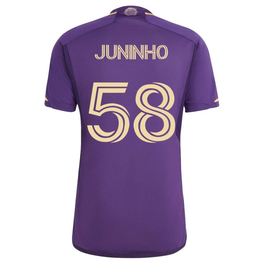 Herren Juninho #58 Violett Heimtrikot Trikot 2023/24 T-Shirt