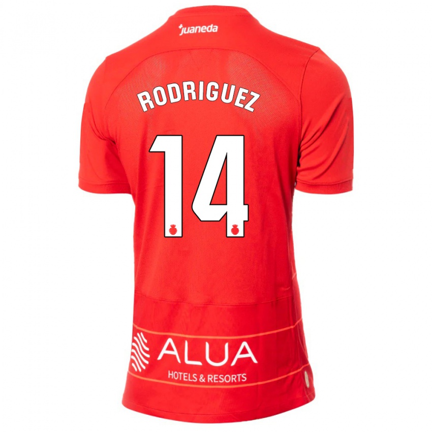 Herren Diego Rodríguez #14 Rot Heimtrikot Trikot 2023/24 T-Shirt