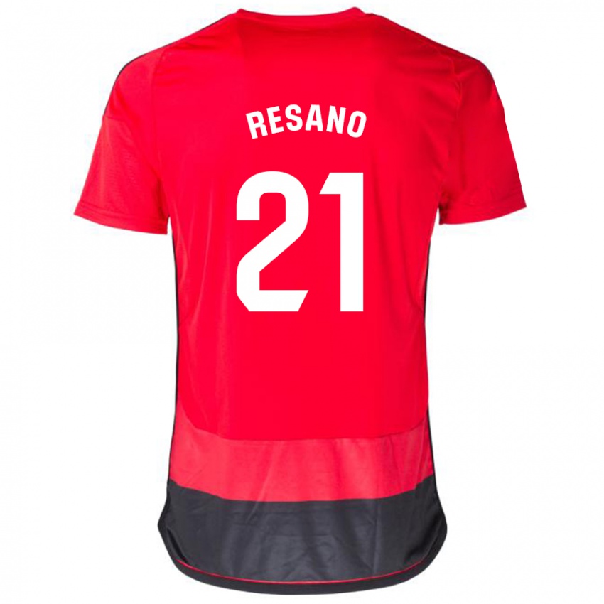 Herren Xabier Resano #21 Rot Schwarz Heimtrikot Trikot 2023/24 T-Shirt