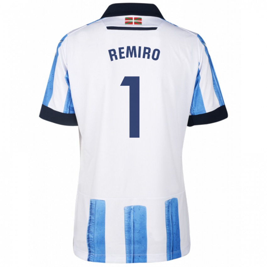 Herren Alex Remiro #1 Blau Weiss Heimtrikot Trikot 2023/24 T-Shirt