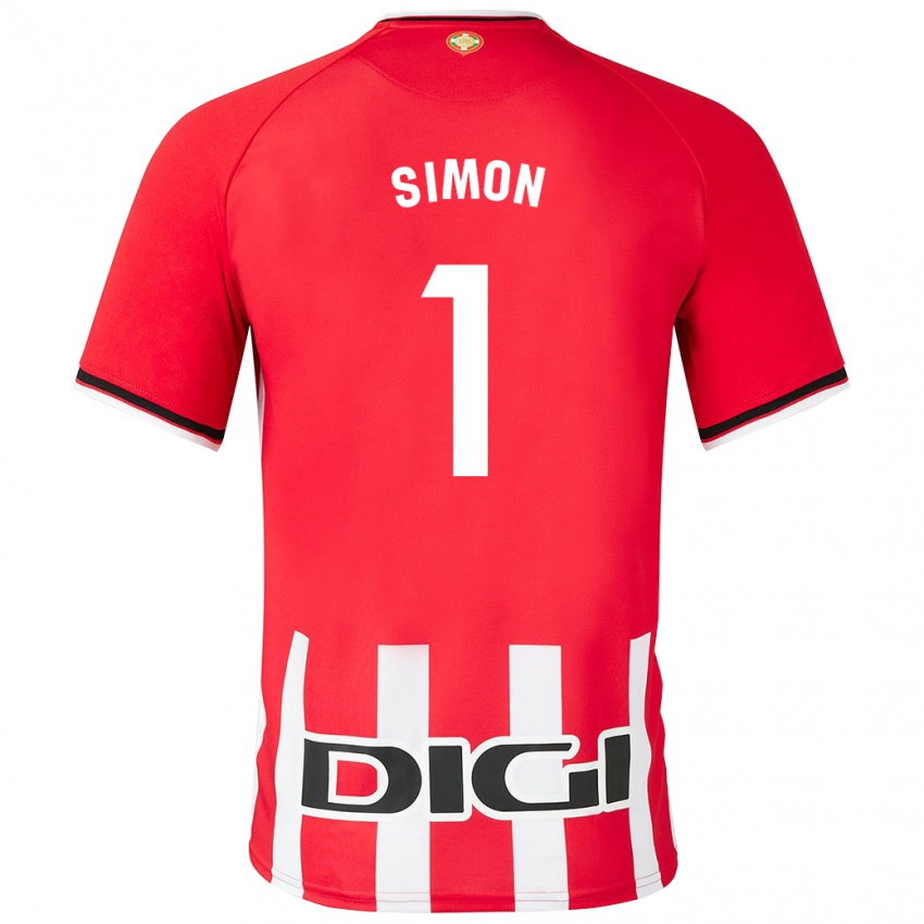 Herren Unai Simon #1 Rot Heimtrikot Trikot 2023/24 T-Shirt