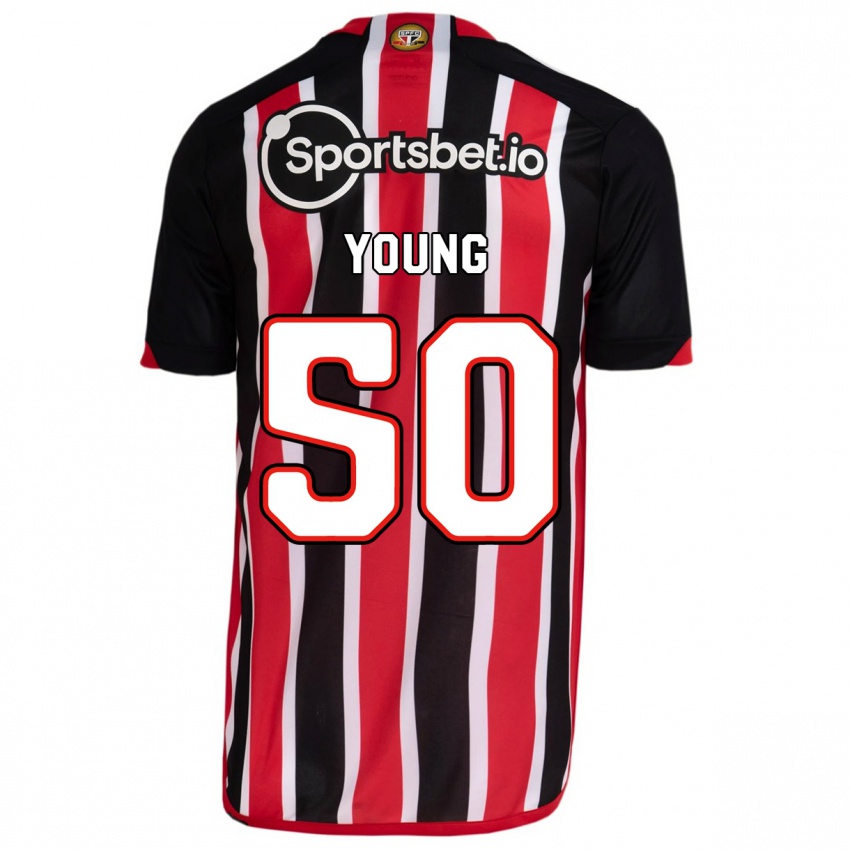 Herren Young #50 Blau Rot Auswärtstrikot Trikot 2023/24 T-Shirt