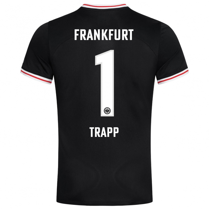 Herren Kevin Trapp #1 Schwarz Auswärtstrikot Trikot 2023/24 T-Shirt