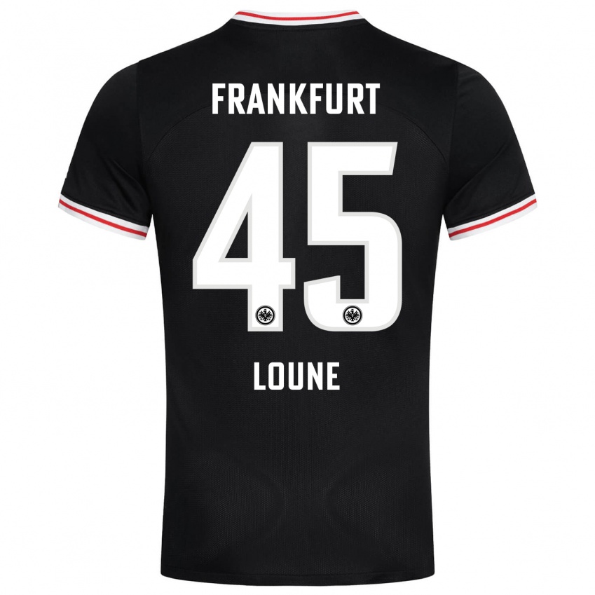 Herren Mehdi Loune #45 Schwarz Auswärtstrikot Trikot 2023/24 T-Shirt