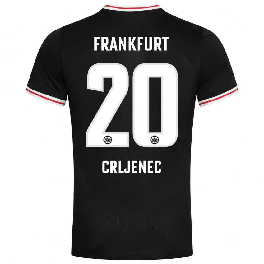 Herren Dominik Crljenec #20 Schwarz Auswärtstrikot Trikot 2023/24 T-Shirt