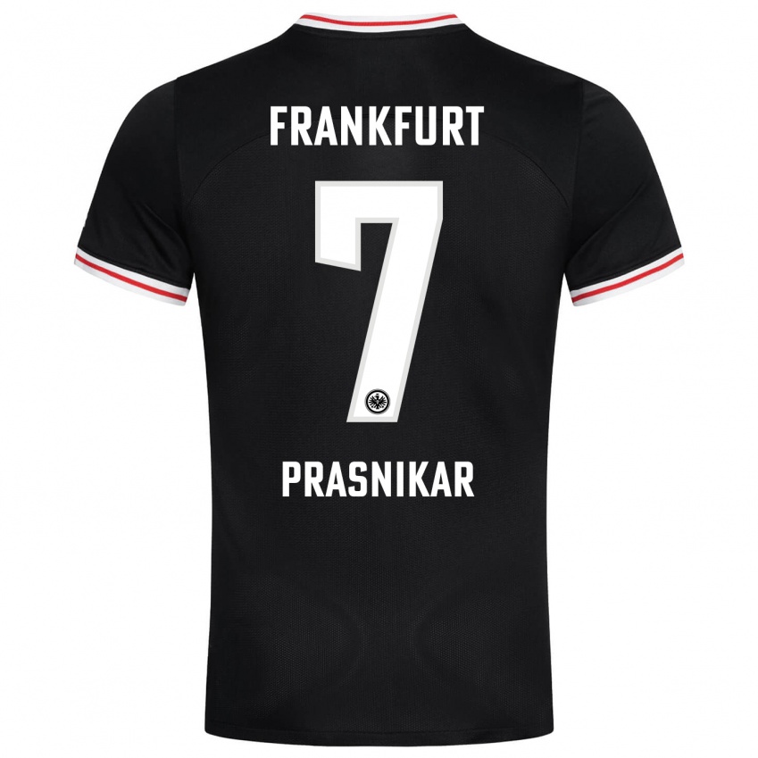 Herren Lara Prasnikar #7 Schwarz Auswärtstrikot Trikot 2023/24 T-Shirt