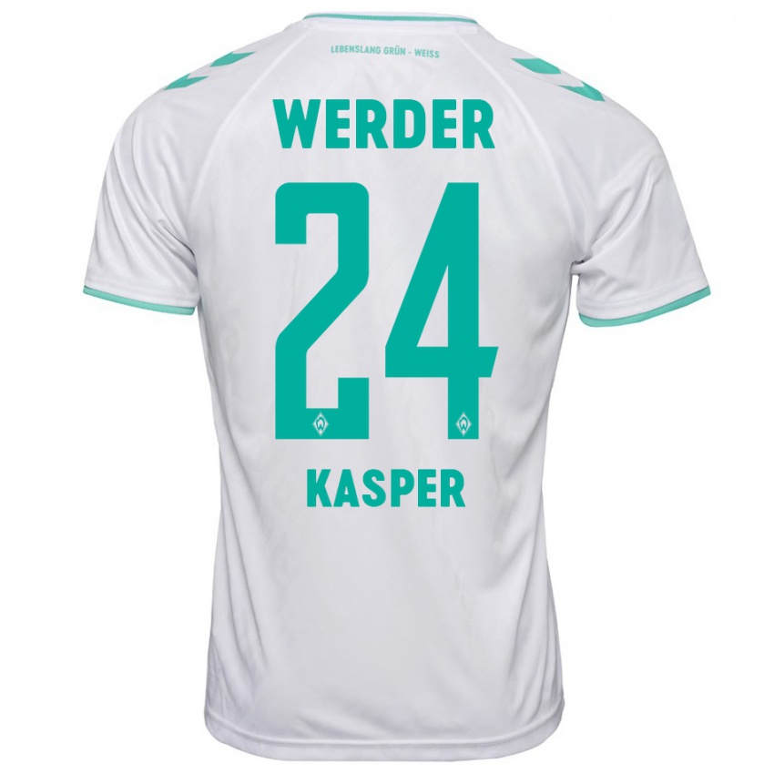 Herren Dominik Kasper #24 Weiß Auswärtstrikot Trikot 2023/24 T-Shirt