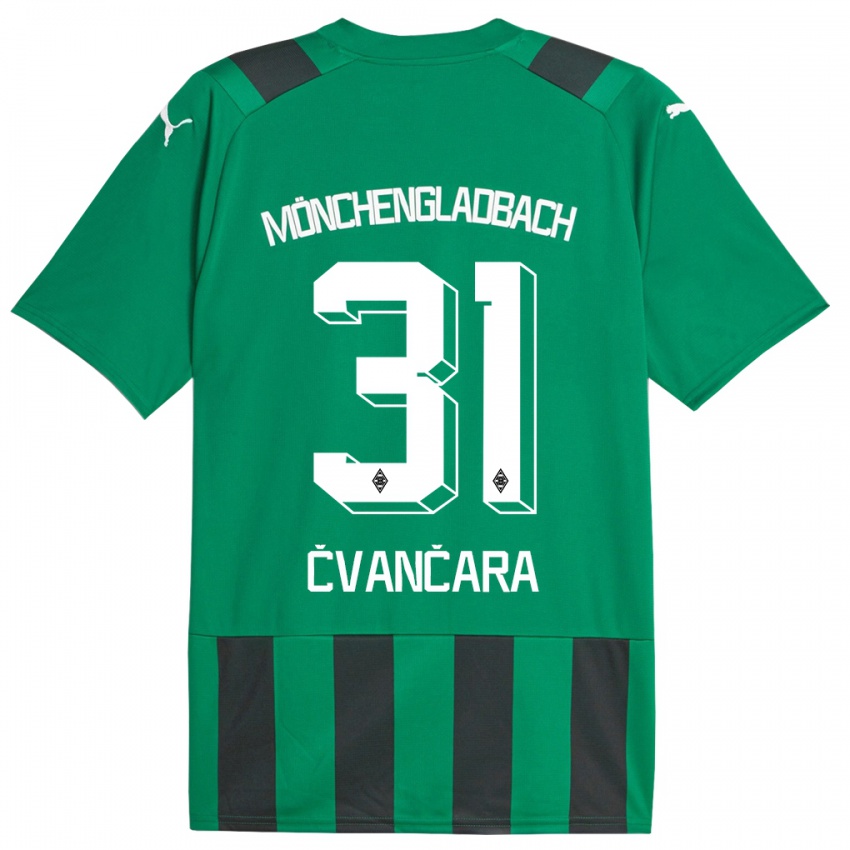 Herren Tomas Cvancara #31 Schwarz Grün Auswärtstrikot Trikot 2023/24 T-Shirt