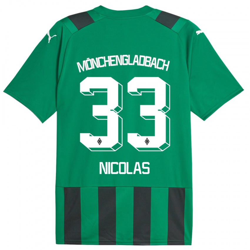 Herren Moritz Nicolas #33 Schwarz Grün Auswärtstrikot Trikot 2023/24 T-Shirt