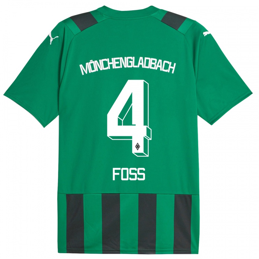 Herren Jonathan Foss #4 Schwarz Grün Auswärtstrikot Trikot 2023/24 T-Shirt
