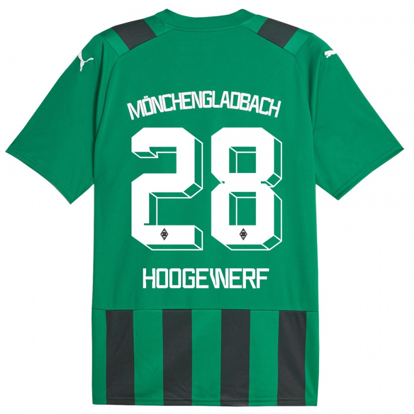 Herren Dillon Hoogewerf #28 Schwarz Grün Auswärtstrikot Trikot 2023/24 T-Shirt
