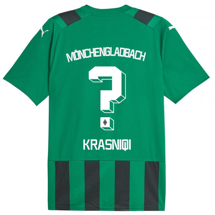 Herren Engjell Krasniqi #0 Schwarz Grün Auswärtstrikot Trikot 2023/24 T-Shirt