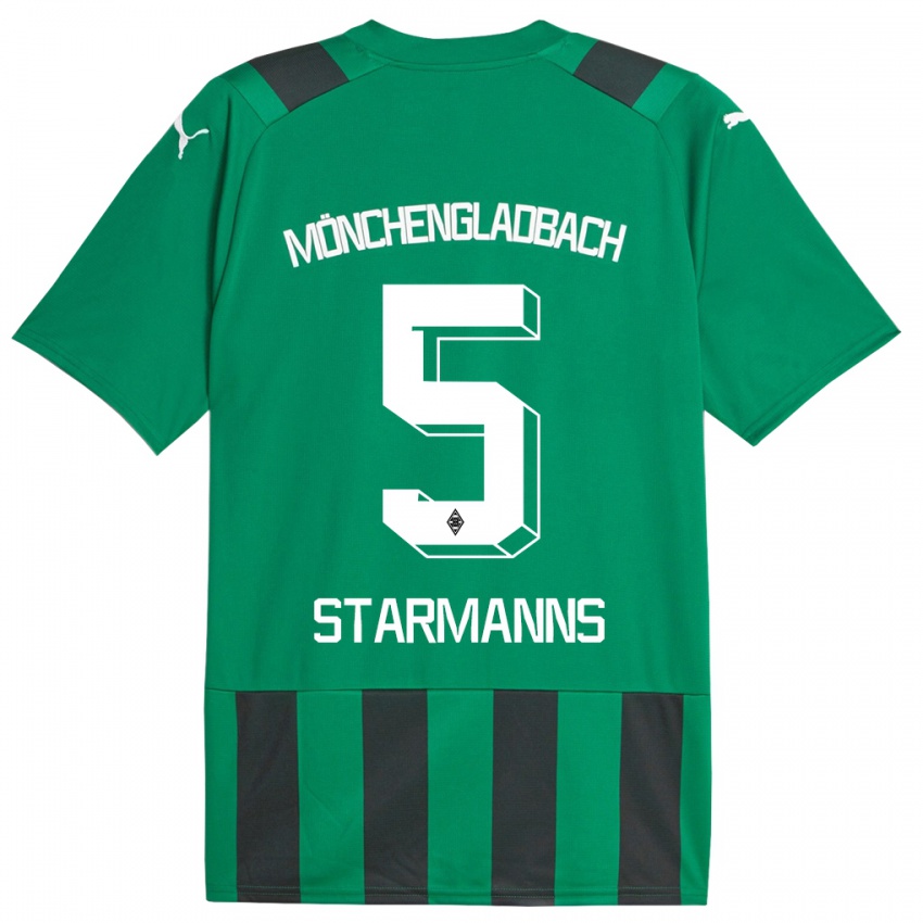 Herren Sandra Starmanns #5 Schwarz Grün Auswärtstrikot Trikot 2023/24 T-Shirt