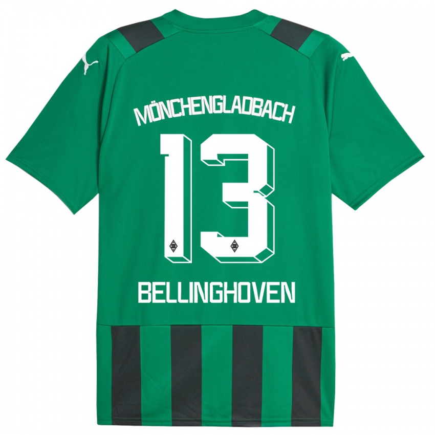 Herren Christina Bellinghoven #13 Schwarz Grün Auswärtstrikot Trikot 2023/24 T-Shirt