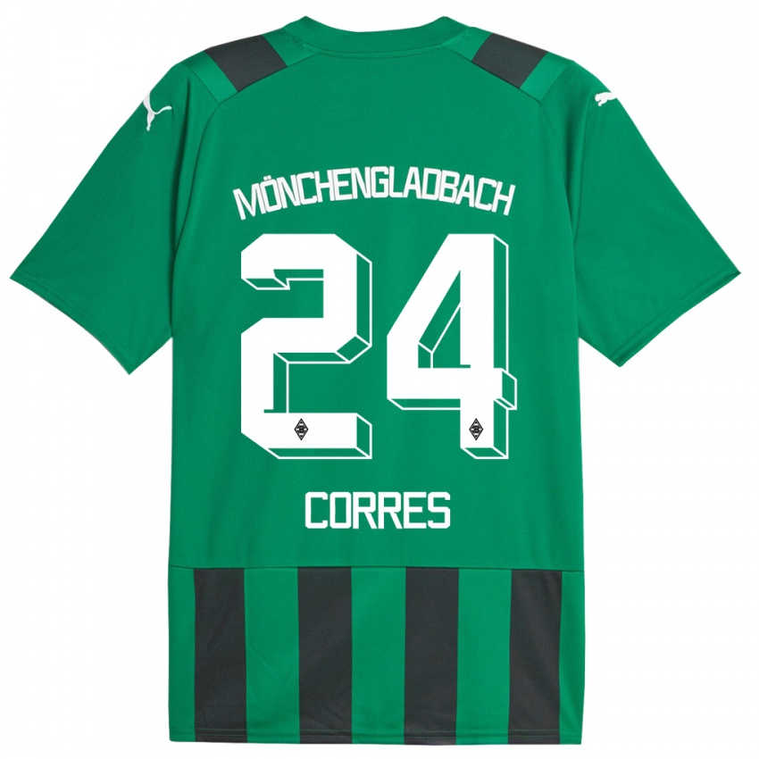 Herren Carolin Corres #24 Schwarz Grün Auswärtstrikot Trikot 2023/24 T-Shirt