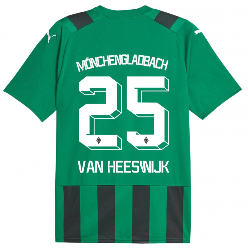 Herren Amber Van Heeswijk #25 Schwarz Grün Auswärtstrikot Trikot 2023/24 T-Shirt