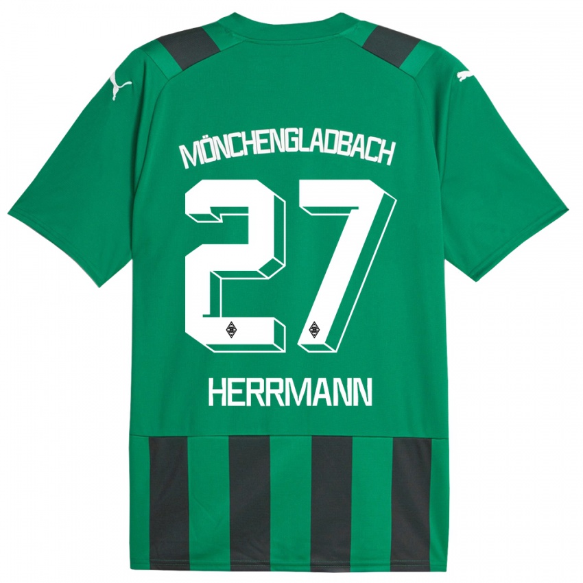 Herren Michelle Herrmann #27 Schwarz Grün Auswärtstrikot Trikot 2023/24 T-Shirt