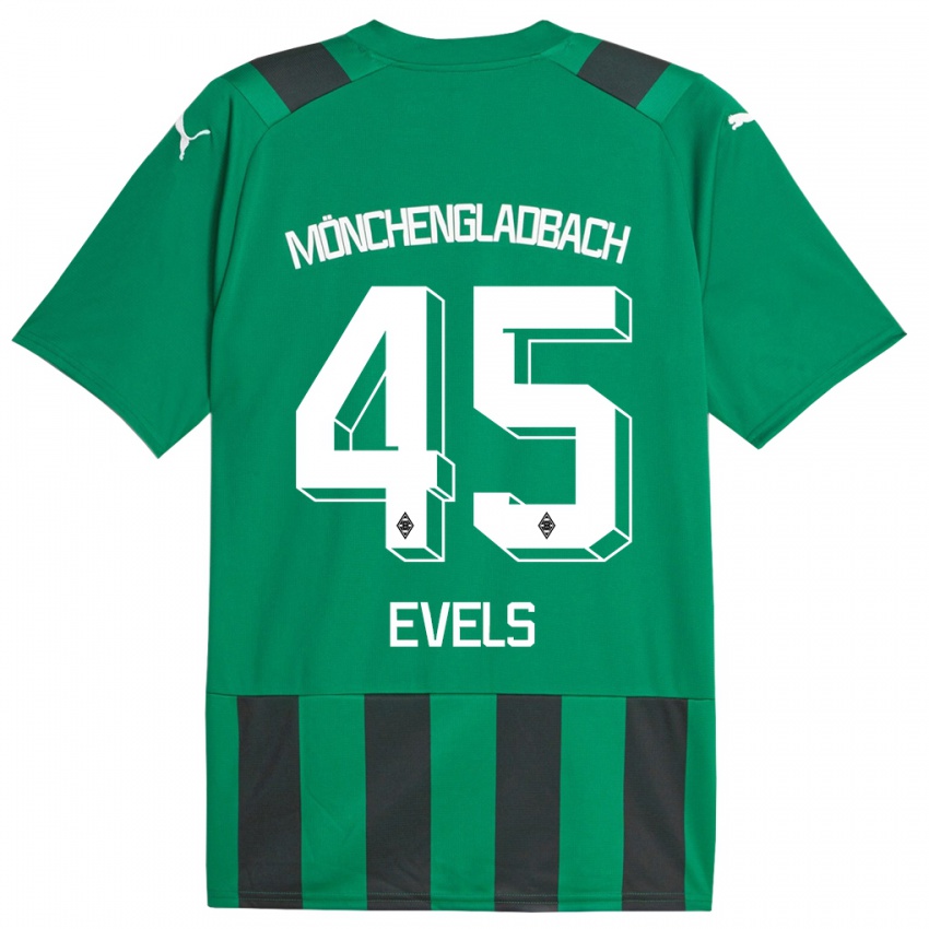 Herren Emily Evels #45 Schwarz Grün Auswärtstrikot Trikot 2023/24 T-Shirt