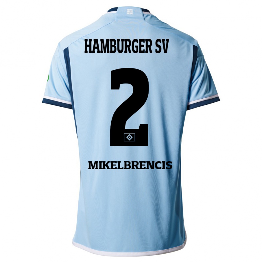 Herren William Mikelbrencis #2 Blau Auswärtstrikot Trikot 2023/24 T-Shirt