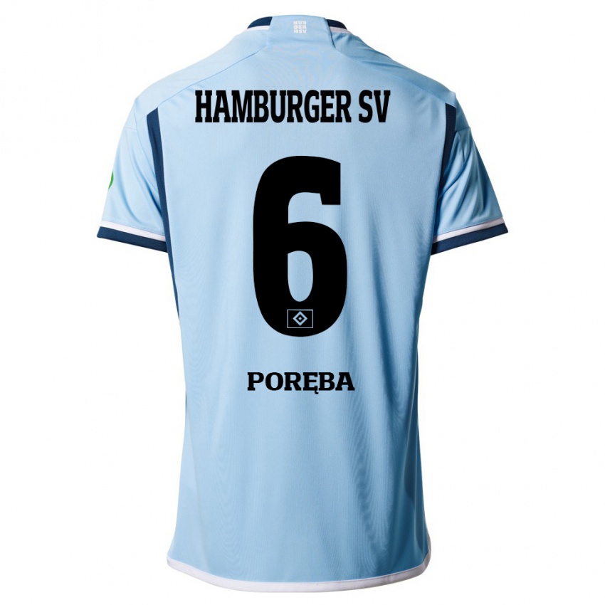 Herren Lukasz Poreba #6 Blau Auswärtstrikot Trikot 2023/24 T-Shirt