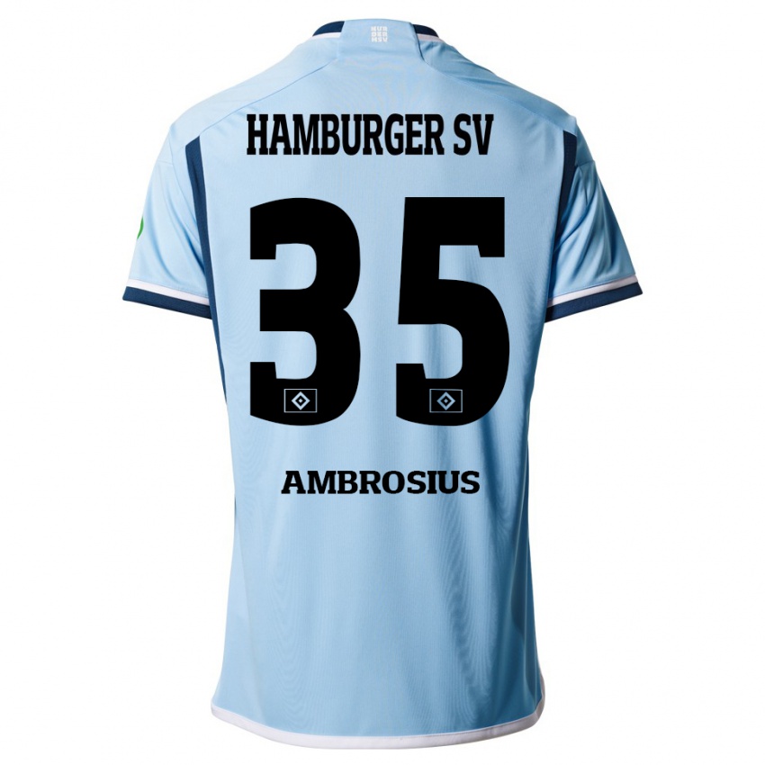 Herren Stephan Ambrosius #35 Blau Auswärtstrikot Trikot 2023/24 T-Shirt