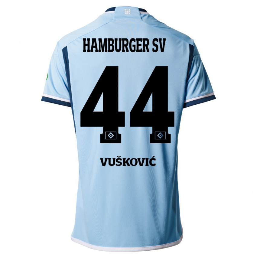 Herren Mario Vuskovic #44 Blau Auswärtstrikot Trikot 2023/24 T-Shirt