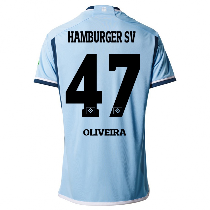 Herren Nicolas Oliveira #47 Blau Auswärtstrikot Trikot 2023/24 T-Shirt