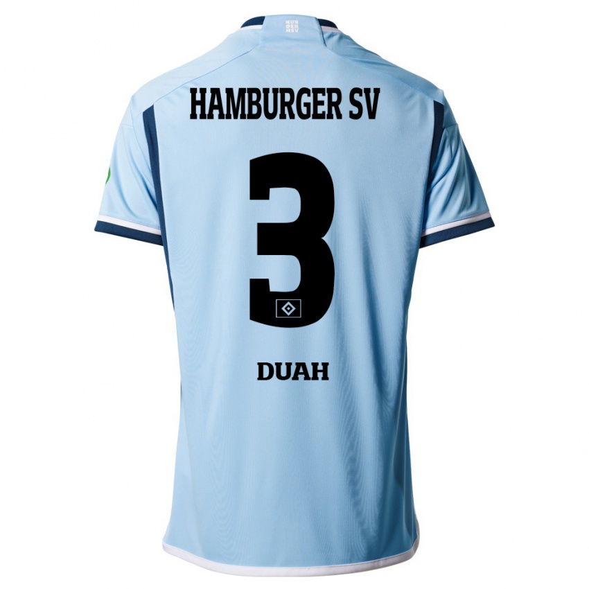 Herren Dennis Duah #3 Blau Auswärtstrikot Trikot 2023/24 T-Shirt