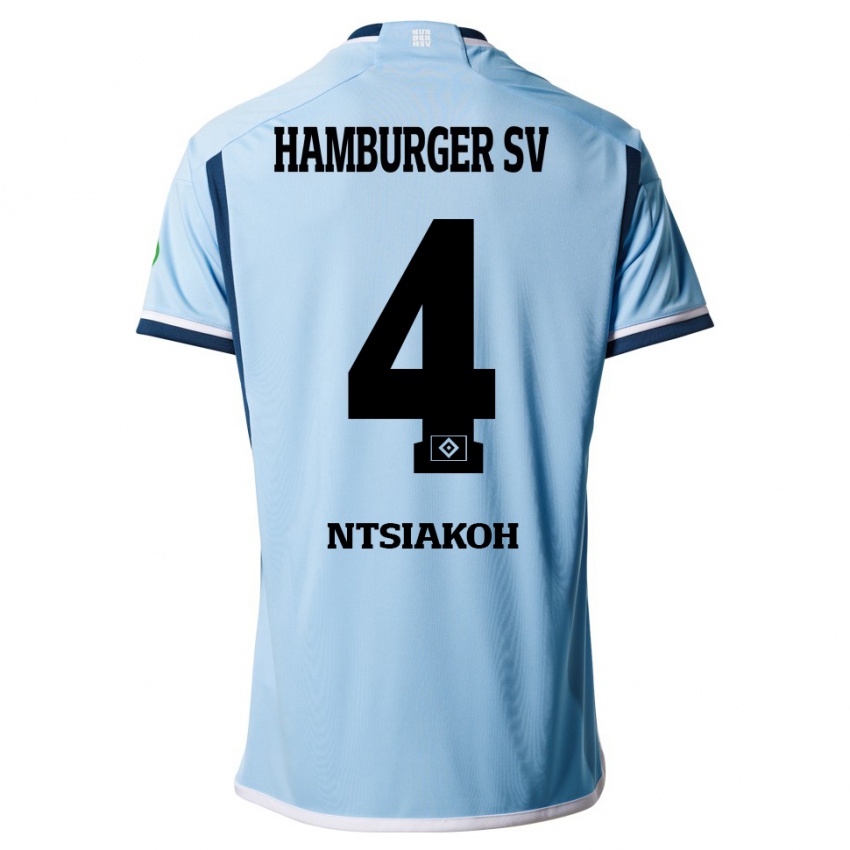 Herren Emmanuel Ntsiakoh #4 Blau Auswärtstrikot Trikot 2023/24 T-Shirt