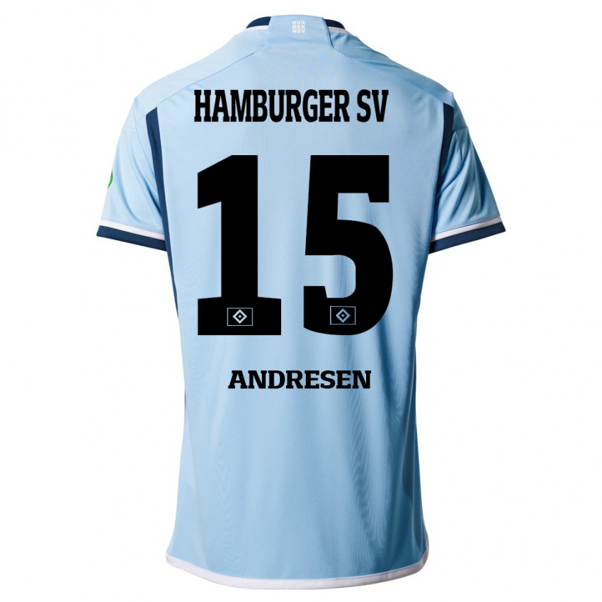 Herren Bent Andresen #15 Blau Auswärtstrikot Trikot 2023/24 T-Shirt