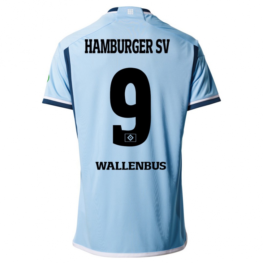 Herren Noah Wallenßus #9 Blau Auswärtstrikot Trikot 2023/24 T-Shirt