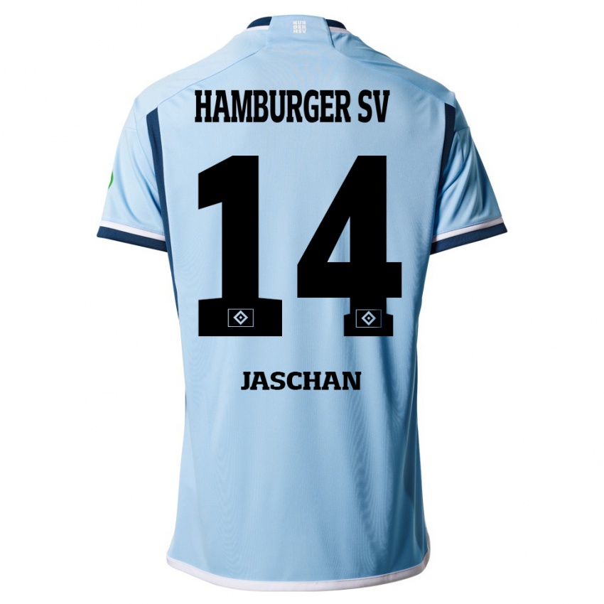 Herren Endrik Jaschan #14 Blau Auswärtstrikot Trikot 2023/24 T-Shirt