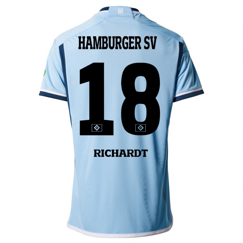 Herren Dayo Richardt #18 Blau Auswärtstrikot Trikot 2023/24 T-Shirt