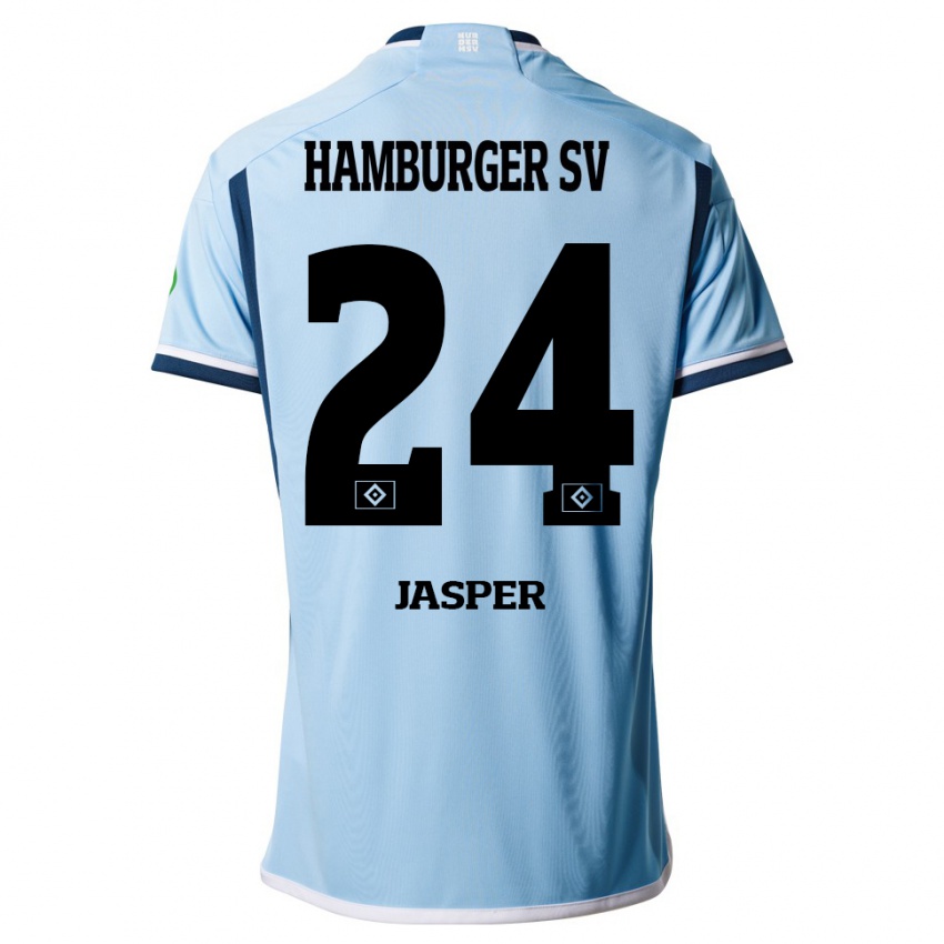 Herren Jan-Lukas Jasper #24 Blau Auswärtstrikot Trikot 2023/24 T-Shirt