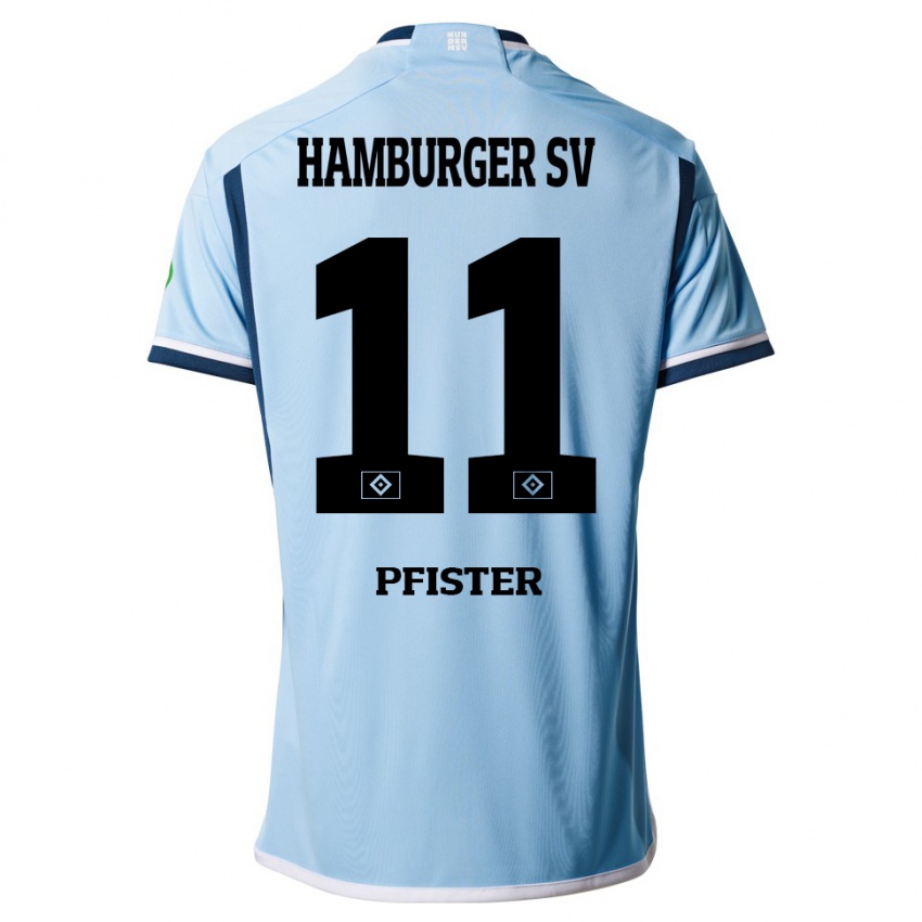 Herren Edward Pfister #11 Blau Auswärtstrikot Trikot 2023/24 T-Shirt