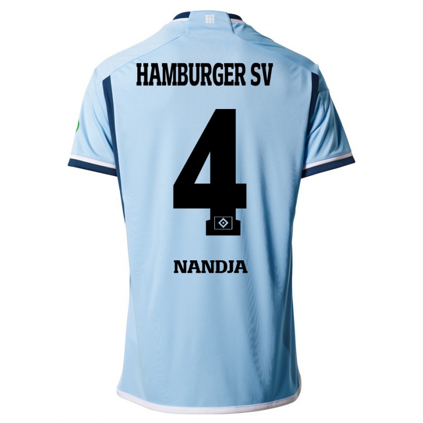 Herren Shafiq Nandja #4 Blau Auswärtstrikot Trikot 2023/24 T-Shirt