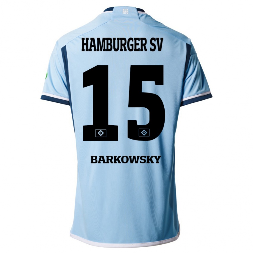 Herren Finn Barkowsky #15 Blau Auswärtstrikot Trikot 2023/24 T-Shirt