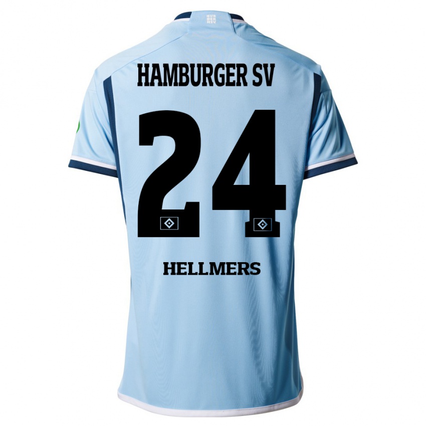 Herren Maximilian Hellmers #24 Blau Auswärtstrikot Trikot 2023/24 T-Shirt