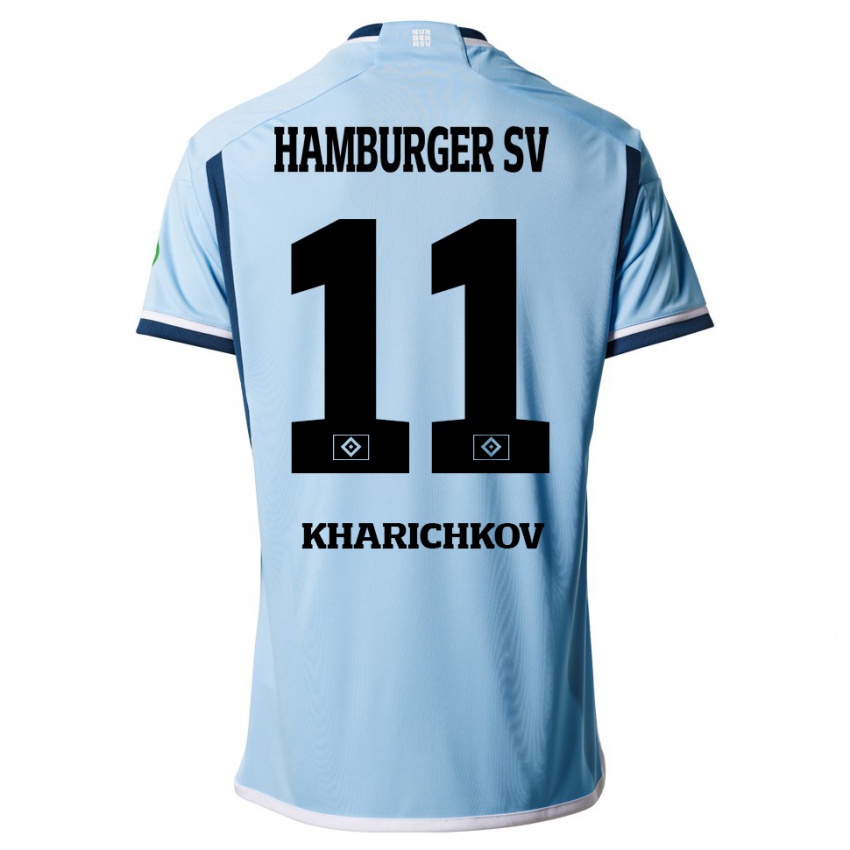 Herren Valentyn Kharichkov #11 Blau Auswärtstrikot Trikot 2023/24 T-Shirt