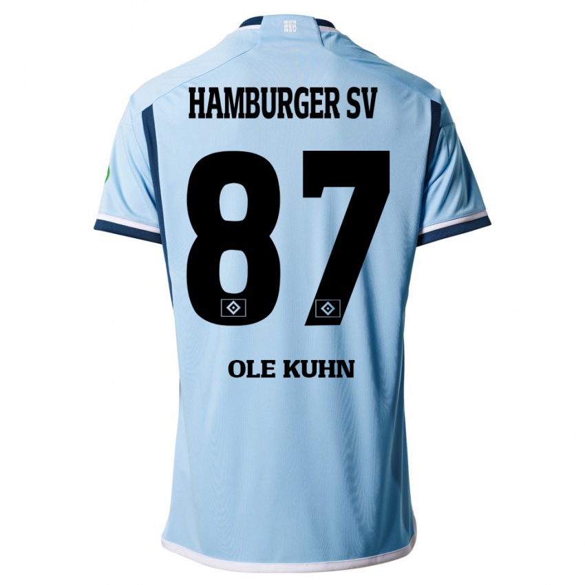 Herren Niklas Ole Kühn #87 Blau Auswärtstrikot Trikot 2023/24 T-Shirt