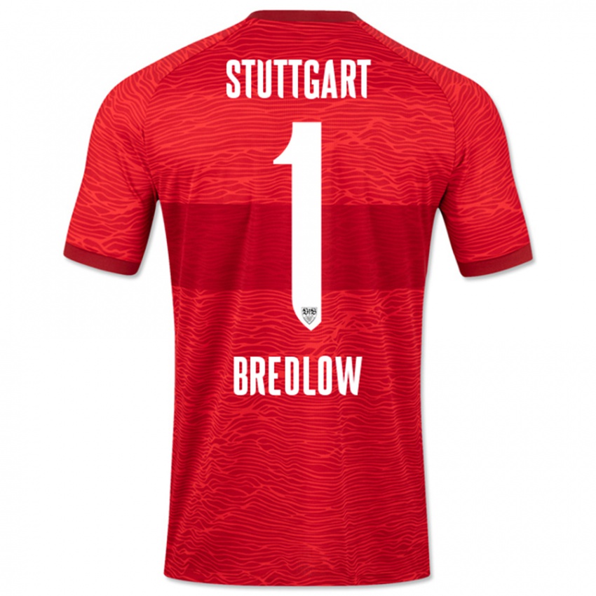 Herren Fabian Bredlow #1 Rot Auswärtstrikot Trikot 2023/24 T-Shirt