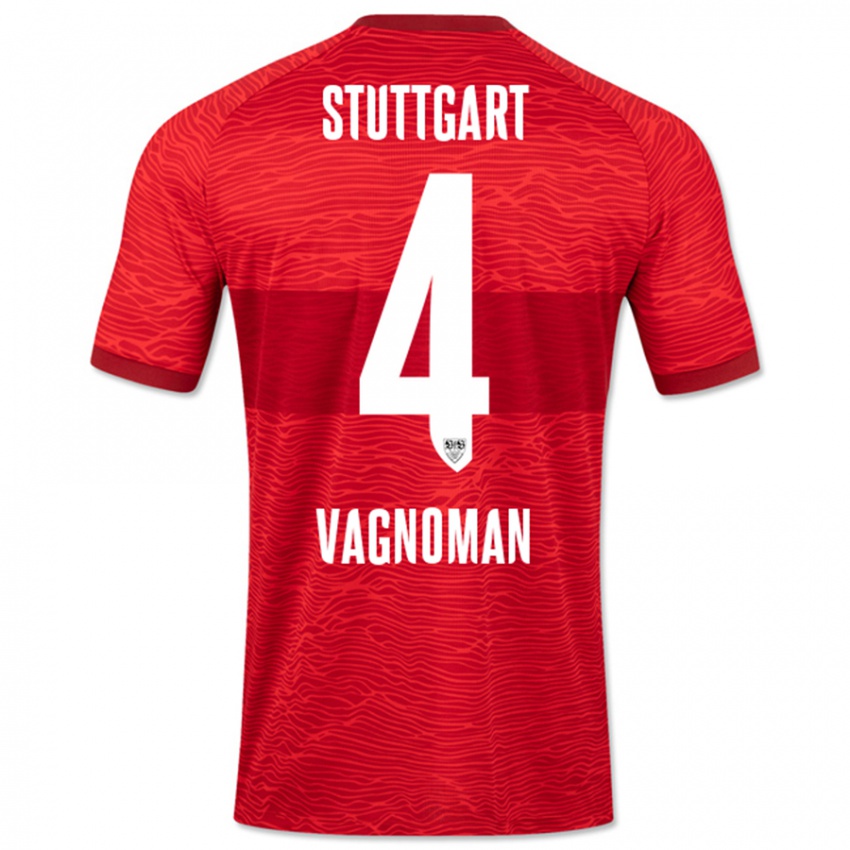 Herren Josha Vagnoman #4 Rot Auswärtstrikot Trikot 2023/24 T-Shirt