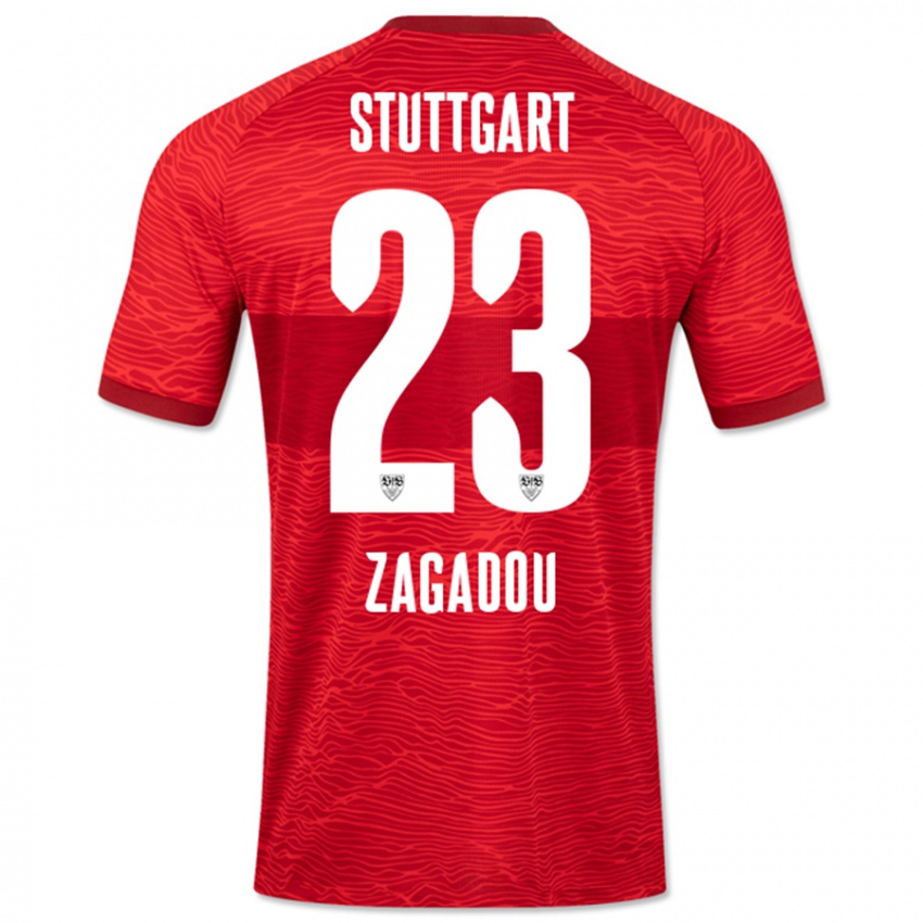 Herren Dan-Axel Zagadou #23 Rot Auswärtstrikot Trikot 2023/24 T-Shirt