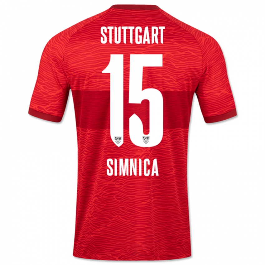 Herren Luan Simnica #15 Rot Auswärtstrikot Trikot 2023/24 T-Shirt